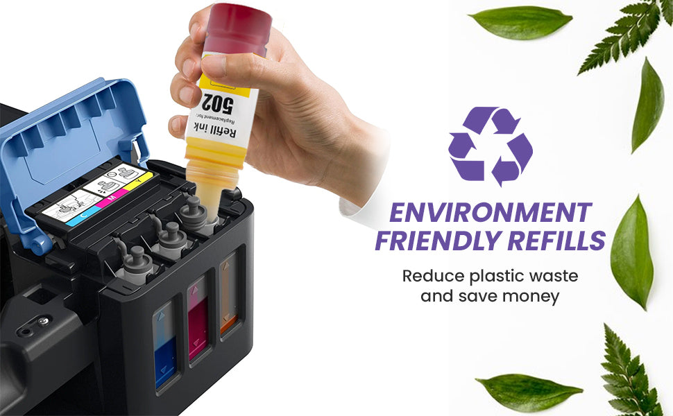 Universal 502 522 Ink Refill Bottles for Epson Ecotank (2BK C M Y) for Ecotank ET2760 ET-4760 ET2750 ET-3760 ET-2850 ET-15000 ST-4000 ET-3710 ET-3850 ET-3750 ET-4850 ET-3830 ET4750 ET2700 ST3000 ET3700 -  Best Printers